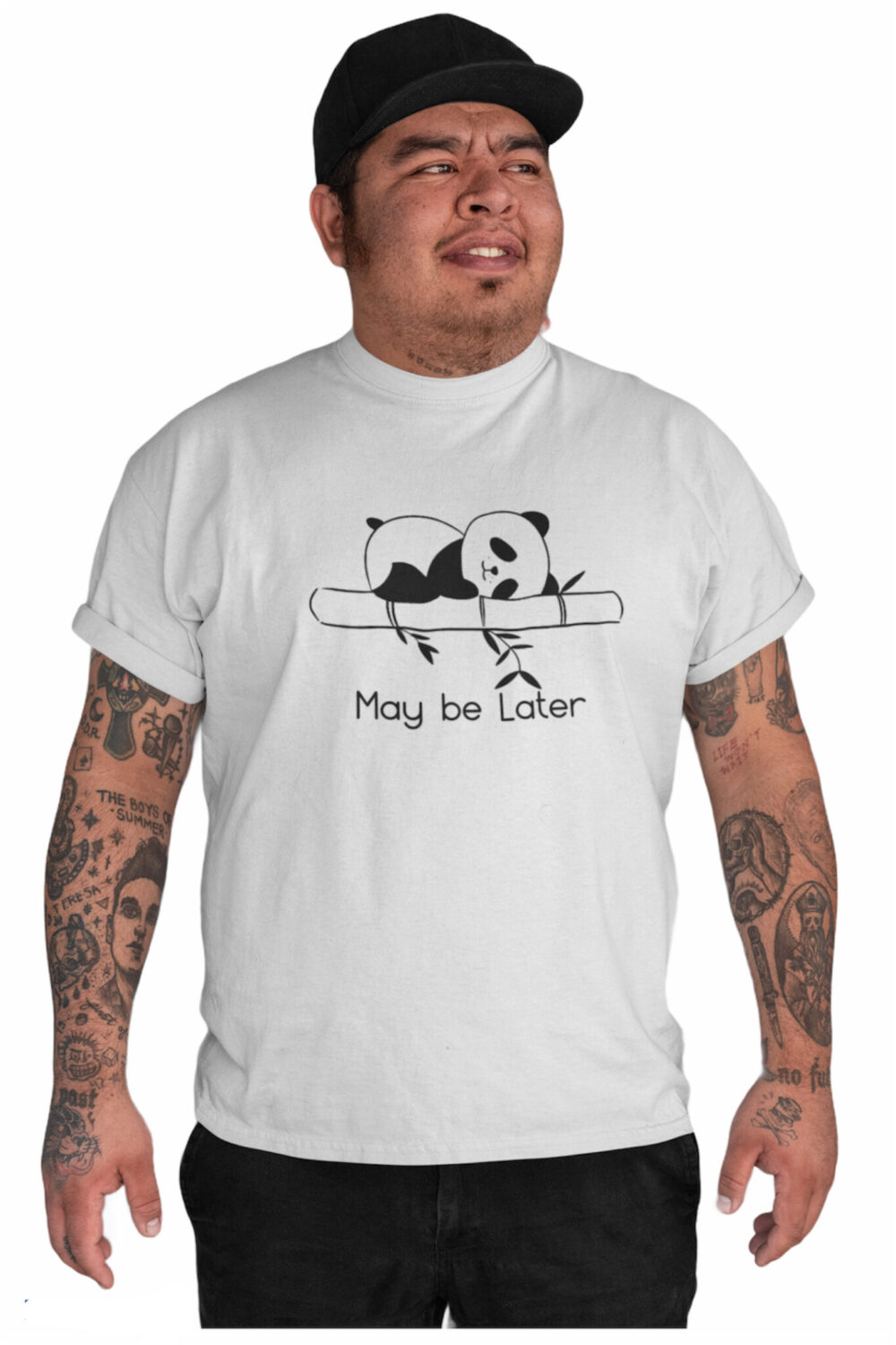 Maybe Later Half Sleeve Online Graphic White T shirt