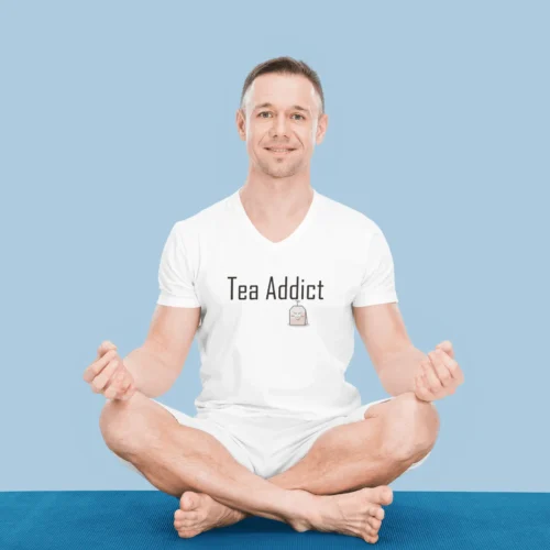 Tea Addict V Neck T-Shirt for Men & Women